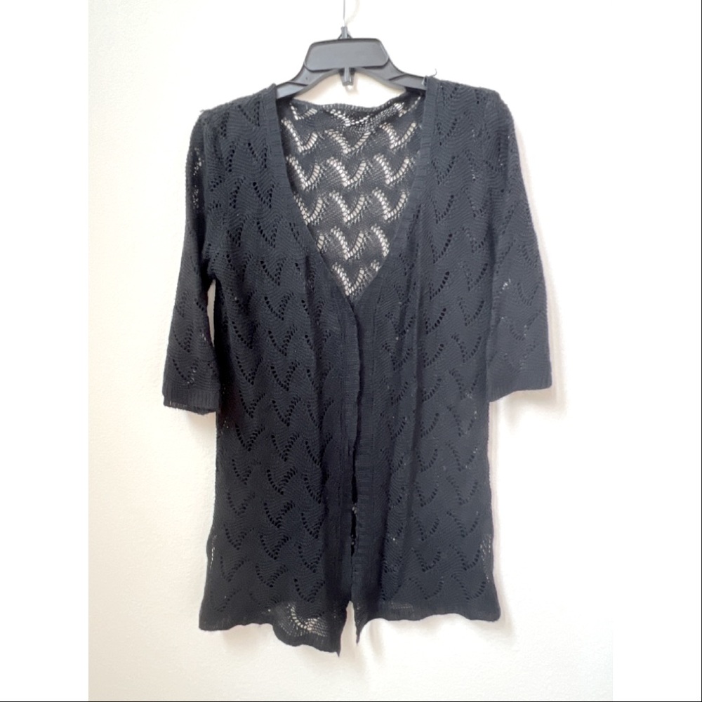 Quarter Sleeve Crochet Cardigan / Cover Up